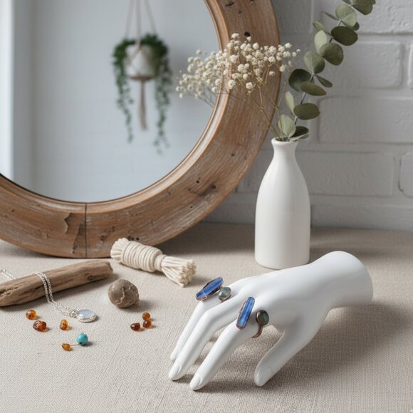 🆕️Boho Chic Labradorite & Kyanite Adjustable Ring | Handmade Statement - Picture 12 of 16